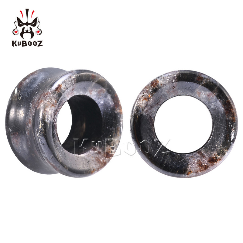 KUBOOZ Trendy Firework Stone Ureche Gauges Expanders Fashion Body Piercing Bijuterii Cercei Plugs Tunnel Stretchers 2BUC