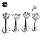 G23 Ttianium Labret ajak fülcsavarok Piercing háromszög cirkon PIERC fülporc Tragus Helix fülbevaló Szexi testpiercing ékszer