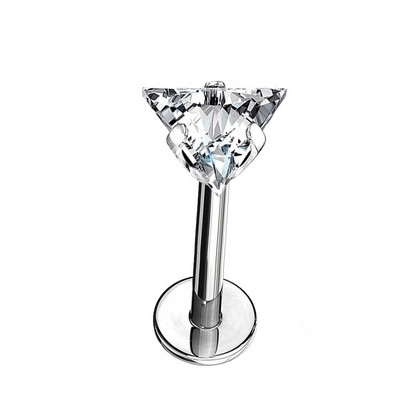 G23 Ttianium Labret ajak fülcsavarok Piercing háromszög cirkon PIERC fülporc Tragus Helix fülbevaló Szexi testpiercing ékszer