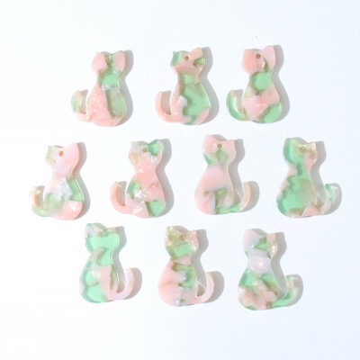 10 bucăți 17x24mm pisici colorate acrilice brelocuri pandantive pentru cercei brățări brelocuri animale bricolaj bijuterii pentru fabricarea de bijuterii cu ridicata