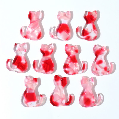 10 bucăți 17x24mm pisici colorate acrilice brelocuri pandantive pentru cercei brățări brelocuri animale bricolaj bijuterii pentru fabricarea de bijuterii cu ridicata