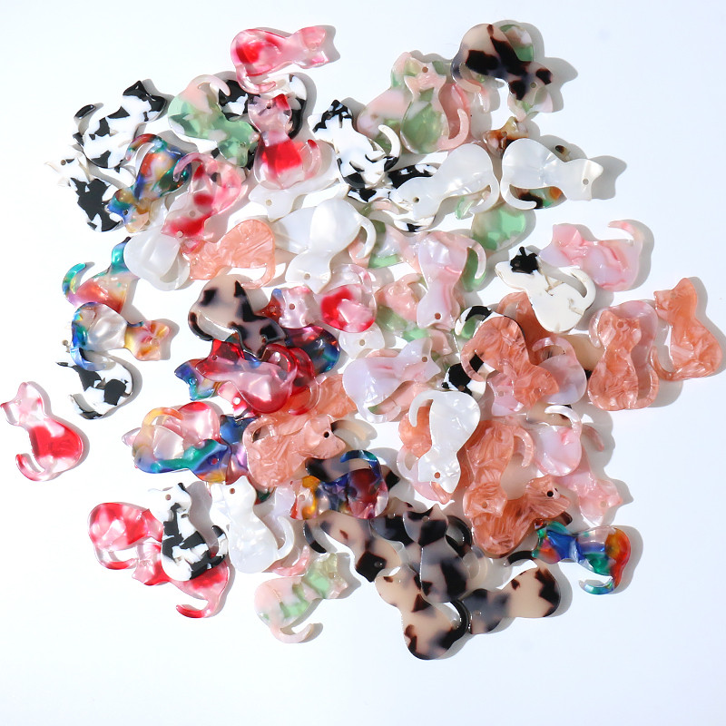 10 bucăți 17x24mm pisici colorate acrilice brelocuri pandantive pentru cercei brățări brelocuri animale bricolaj bijuterii pentru fabricarea de bijuterii cu ridicata