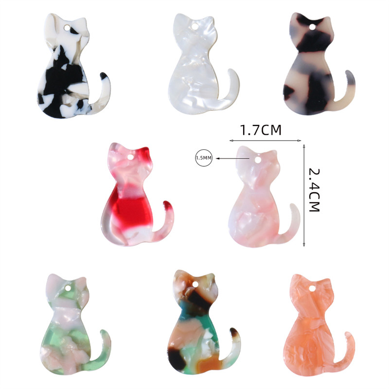 10 bucăți 17x24mm pisici colorate acrilice brelocuri pandantive pentru cercei brățări brelocuri animale bricolaj bijuterii pentru fabricarea de bijuterii cu ridicata