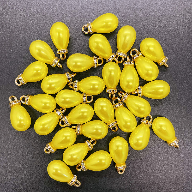 NOU 8 bucăți DIY 10x20mm multicolore mini perle acrilice pandantiv picături de apă margele farmec cercei ornamente piese de bijuterii