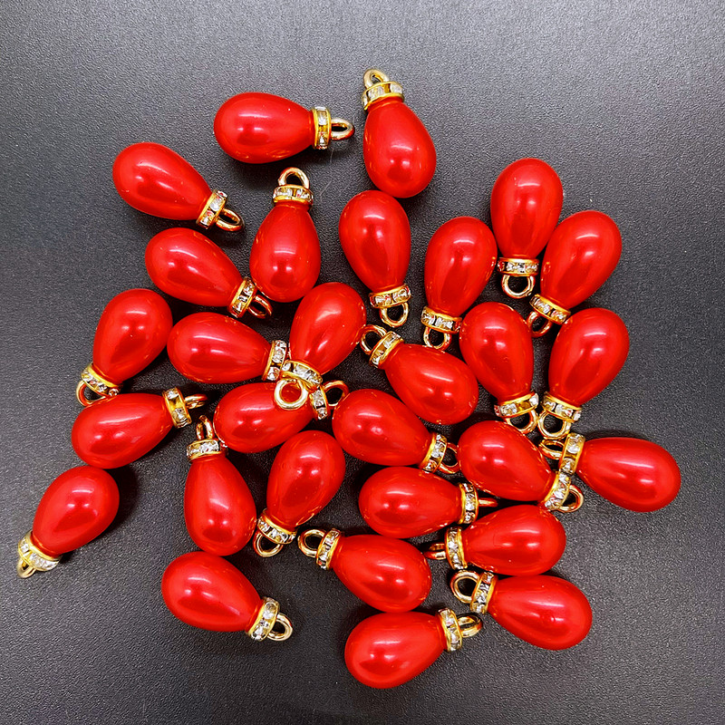 NOU 8 bucăți DIY 10x20mm multicolore mini perle acrilice pandantiv picături de apă margele farmec cercei ornamente piese de bijuterii