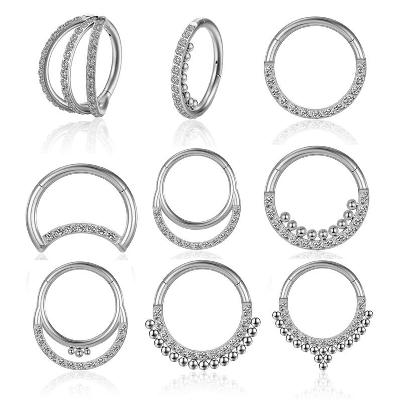 G23 titan perforare sept Cerceu inel pentru nas cu drapaj pentru corp Tragus Secțiune de balama piercing cercei tragus Bijuterii Daith Helix