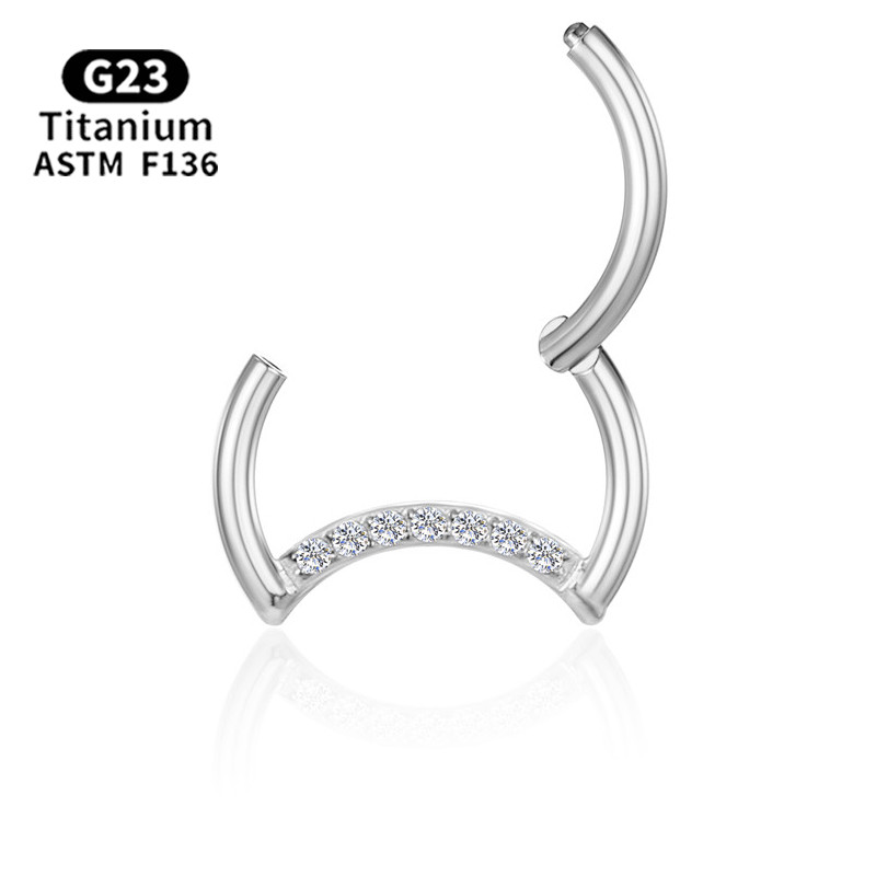 G23 titan perforare sept Cerceu inel pentru nas cu drapaj pentru corp Tragus Secțiune de balama piercing cercei tragus Bijuterii Daith Helix