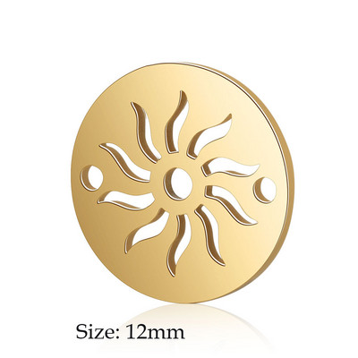 5 bucăți/lot 12 Horoscop Zodiac Breloc DIY Comerț cu ridicata Din oțel inoxidabil Harta lumii Frunze Pandantiv Palm Sun Hamsa Hand Connectors Charm