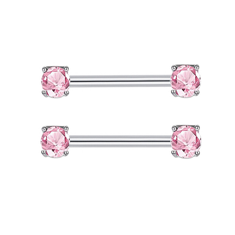 2 buc/lot Inele pentru mamelon Zircon 16mm Inel pentru piercing la sân din oțel inoxidabil Seturi de cercei pentru piercing Cartlidge Bijuterii pentru corp