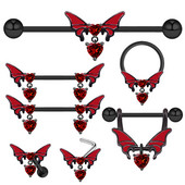 Red Butterfly Bellybutton gyűrű mellkas gyűrű orr piercing Industrail fülcsont köröm szív alakú mellbimbó piercing köldök ékszer