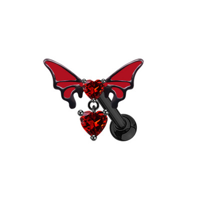 Red Butterfly Bellybutton gyűrű mellkas gyűrű orr piercing Industrail fülcsont köröm szív alakú mellbimbó piercing köldök ékszer