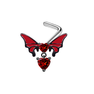 Red Butterfly Bellybutton gyűrű mellkas gyűrű orr piercing Industrail fülcsont köröm szív alakú mellbimbó piercing köldök ékszer