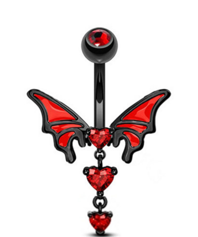 Red Butterfly Bellybutton gyűrű mellkas gyűrű orr piercing Industrail fülcsont köröm szív alakú mellbimbó piercing köldök ékszer