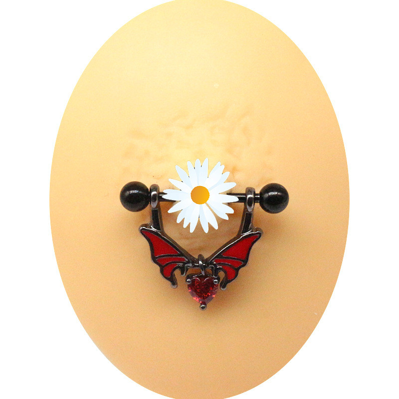 Red Butterfly Bellybutton gyűrű mellkas gyűrű orr piercing Industrail fülcsont köröm szív alakú mellbimbó piercing köldök ékszer