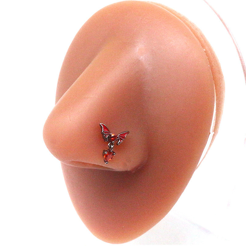 Red Butterfly Bellybutton gyűrű mellkas gyűrű orr piercing Industrail fülcsont köröm szív alakú mellbimbó piercing köldök ékszer