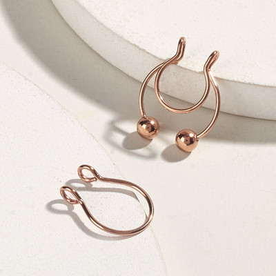 Trendi bez rupe titanij čelični nos nos nos prsten, prodorni nakit, lažni kopč za nos, jednostavan punk piercing nariz septum