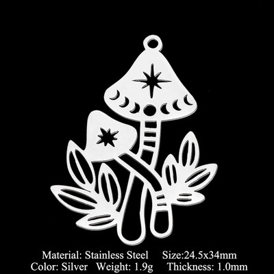 5db/tétel 316 rozsdamentes acél geometriai barkács fülbevaló medál nagykereskedés ékszer pillangó szárnyak gomba leletek nap