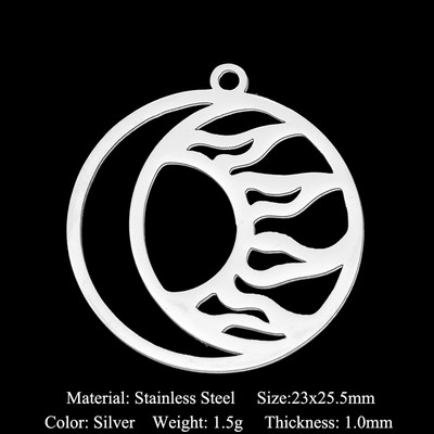 5db/tétel 316 rozsdamentes acél geometriai barkács fülbevaló medál nagykereskedés ékszer pillangó szárnyak gomba leletek nap