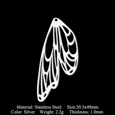 5db/tétel 316 rozsdamentes acél geometriai barkács fülbevaló medál nagykereskedés ékszer pillangó szárnyak gomba leletek nap