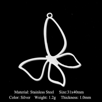 5db/tétel 316 rozsdamentes acél geometriai barkács fülbevaló medál nagykereskedés ékszer pillangó szárnyak gomba leletek nap
