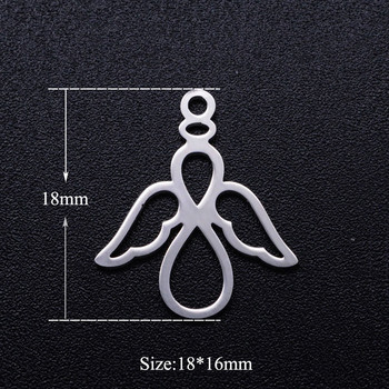 5 τμχ/παρτίδα Angel Wing DIY Charms Χονδρική 316 Ανοξείδωτο ατσάλι Angels Cupid Connectors Charm Bohemia Leather Jewelry μενταγιόν