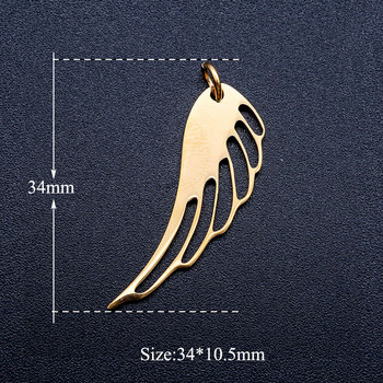 5 τμχ/παρτίδα Angel Wing DIY Charms Χονδρική 316 Ανοξείδωτο ατσάλι Angels Cupid Connectors Charm Bohemia Leather Jewelry μενταγιόν