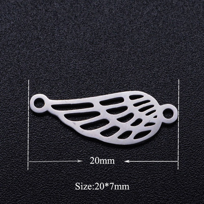 5 bucăți/lot brelocuri cu aripi de înger bricolaj, cu ridicata, 316, din oțel inoxidabil, îngerii Cupidon conectori, farmec, bijuterii din piele de Boemia, pandantiv