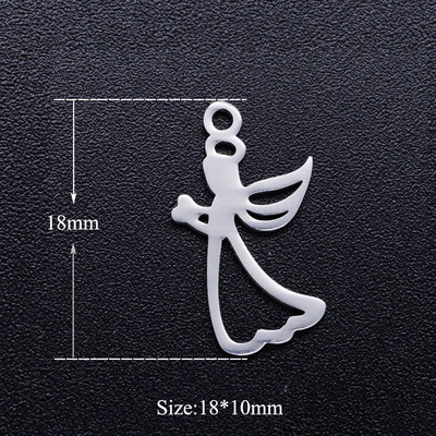 5 bucăți/lot brelocuri cu aripi de înger bricolaj, cu ridicata, 316, din oțel inoxidabil, îngerii Cupidon conectori, farmec, bijuterii din piele de Boemia, pandantiv