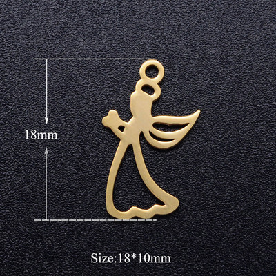 5 bucăți/lot brelocuri cu aripi de înger bricolaj, cu ridicata, 316, din oțel inoxidabil, îngerii Cupidon conectori, farmec, bijuterii din piele de Boemia, pandantiv