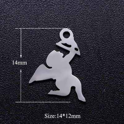 5 bucăți/lot brelocuri cu aripi de înger bricolaj, cu ridicata, 316, din oțel inoxidabil, îngerii Cupidon conectori, farmec, bijuterii din piele de Boemia, pandantiv