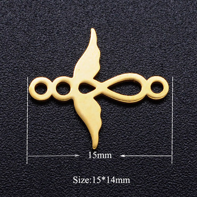 5 bucăți/lot brelocuri cu aripi de înger bricolaj, cu ridicata, 316, din oțel inoxidabil, îngerii Cupidon conectori, farmec, bijuterii din piele de Boemia, pandantiv