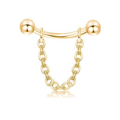 JIOROMY Tijă curbată Piercing pentru sprâncene Lanț Helix Piercing Ureche Piercing Nas Pod Piercing Bijuterii Nou Sosire 16G Body Piercing