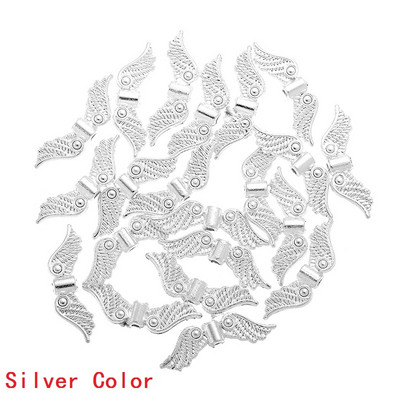 20 bucăți 6 culori argint tibetan aripi de înger margele distanțiere brelocuri pentru bijuterii bricolaj pandantiv accesorii