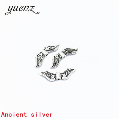 20 bucăți 6 culori argint tibetan aripi de înger margele distanțiere brelocuri pentru bijuterii bricolaj pandantiv accesorii