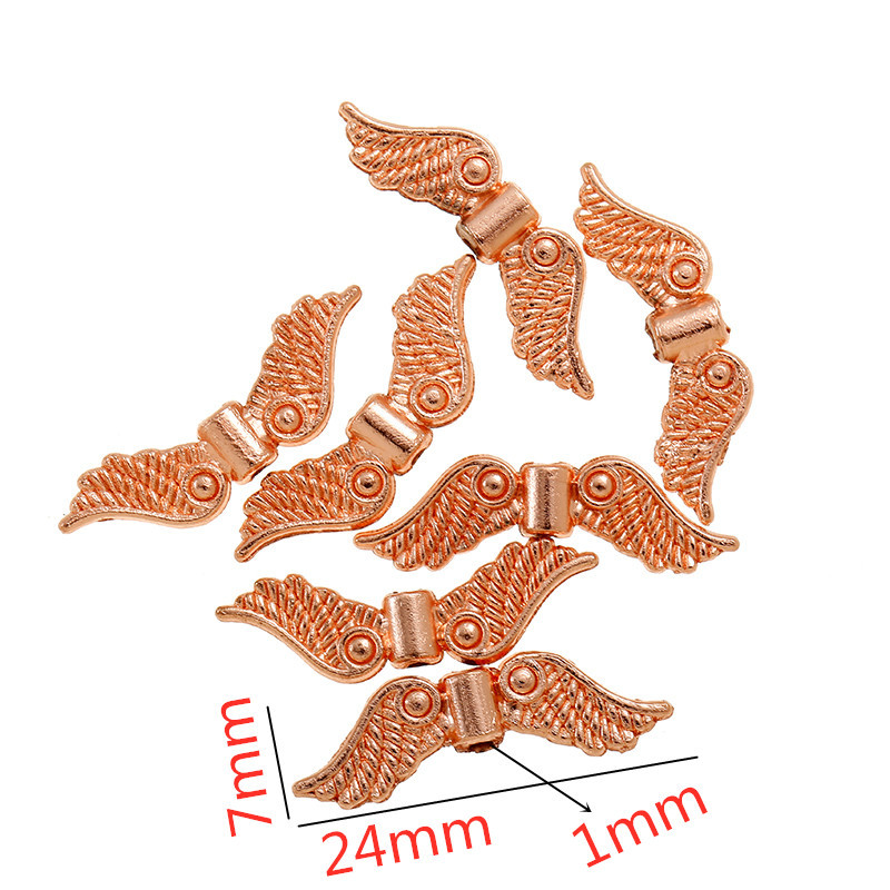 20 bucăți 6 culori argint tibetan aripi de înger margele distanțiere brelocuri pentru bijuterii bricolaj pandantiv accesorii