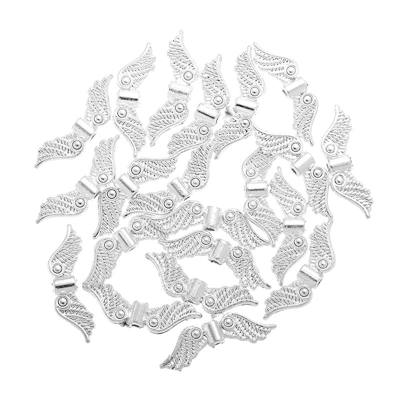 20 bucăți 6 culori argint tibetan aripi de înger margele distanțiere brelocuri pentru bijuterii bricolaj pandantiv accesorii