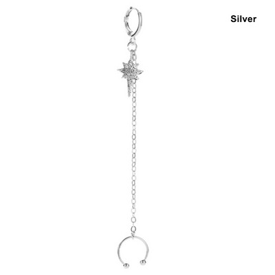 1 buc. Cercei cu ciucuri, perle, perle, lună, cu cerc, lanț de cercei Helix Piercing, cercei pentru femei, bijuterii pentru urechi