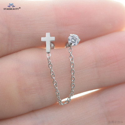 1 buc. Cercei cu ciucuri, perle, perle, lună, cu cerc, lanț de cercei Helix Piercing, cercei pentru femei, bijuterii pentru urechi