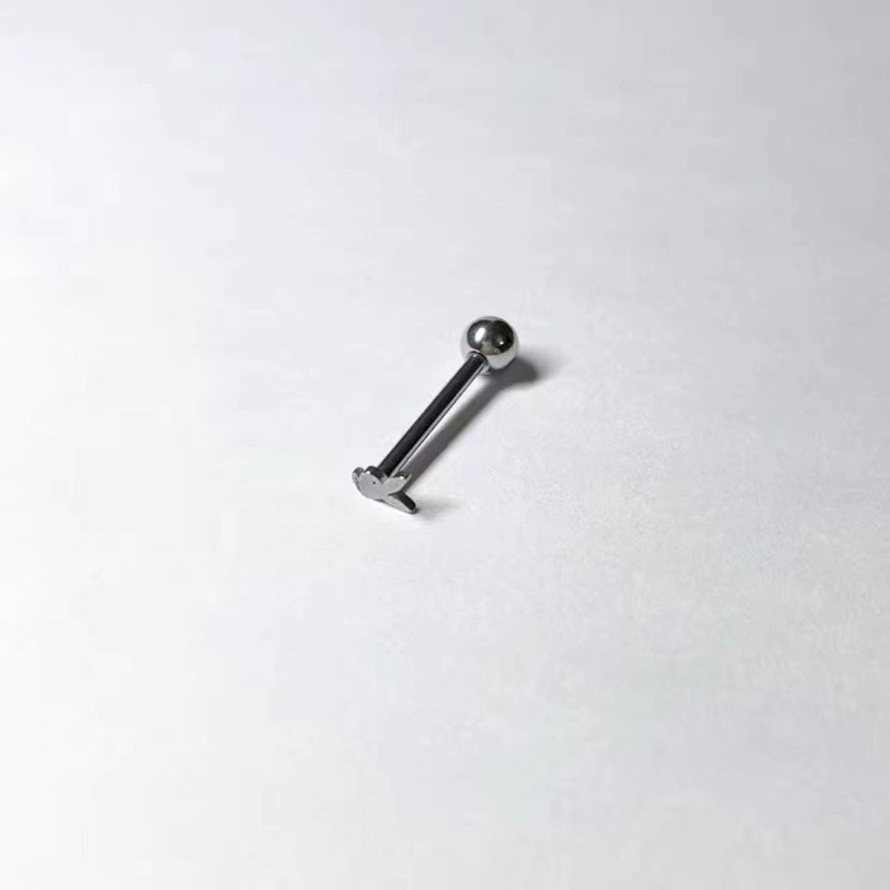 1 buc. Piercing din oțel titan inel pentru limbă de iepuraș pentru limbă, mărgele în spirală, știfturi pentru buze, pentru buric, bijuterii sexy pentru corp