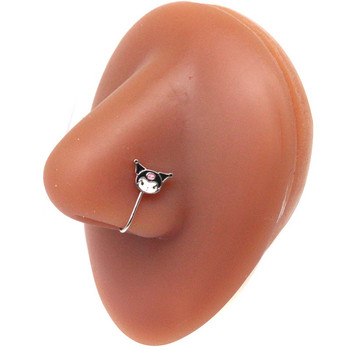 1 τεμ Νέα άφιξη Κοσμήματα για διάτρηση σώματος με λεπτές κρυστάλλινες καρφιά από χειρουργικό ατσάλι Fake δαχτυλίδια μύτης Καρφώματα για διάτρηση σώματος
