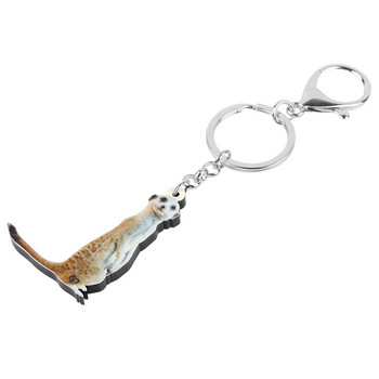 Newei Acrylic Cute Mongoose Keychains Print Long Animal Key Chain κοσμήματα για γυναίκες Kid Friends Κλασικά αξεσουάρ τσάντας δώρου