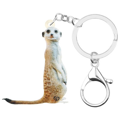 Newei Breloc acrilic drăguț cu mangustă imprimat breloc lung cu animale bijuterii pentru femei, prieteni, copii, cadou clasic, accesorii pentru genți de mână