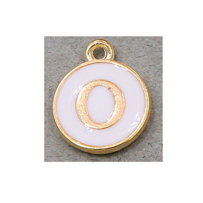 10 τμχ/26 τμχ Alphabet Letter Διπλό Πρόσωπο Σμάλτα Γούρια KC Χρυσό χρώμα Λευκό Σμάλτο 12*15mm μενταγιόν κοσμήματα κατασκευή Χειροποίητη χειροτεχνία