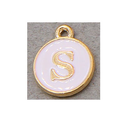 10 τμχ/26 τμχ Alphabet Letter Διπλό Πρόσωπο Σμάλτα Γούρια KC Χρυσό χρώμα Λευκό Σμάλτο 12*15mm μενταγιόν κοσμήματα κατασκευή Χειροποίητη χειροτεχνία