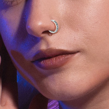 Δαχτυλίδια μύτης G23 Pure Titanium Piercing Ringed Hoop CZ Cartilage ASTM F136 Titanium Subalergenic No Nickel Jewelry for Women