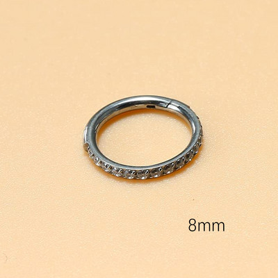 Inele pentru nas G23 Piercing din titan pur Cerc cu balamale Cartilaj CZ ASTM F136 Bijuterii hipoalergenice din titan fără nichel pentru femei bărbați