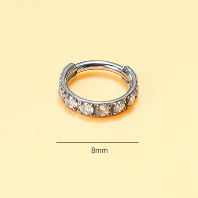 Inele pentru nas G23 Piercing din titan pur Cerc cu balamale Cartilaj CZ ASTM F136 Bijuterii hipoalergenice din titan fără nichel pentru femei bărbați