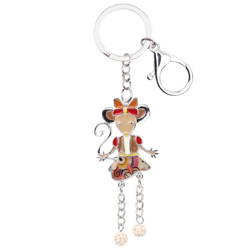 Bonsny Emajl Legura Miš Privjesak za ključeve Privjesci Prsten Torba Auto Privjesak Privjesci Novost Životinjski nakit Pokloni za žene Djevojke Veleprodaja