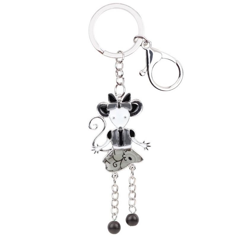 Bonsny Emajl Legura Miš Privjesak za ključeve Privjesci Prsten Torba Auto Privjesak Privjesci Novost Životinjski nakit Pokloni za žene Djevojke Veleprodaja