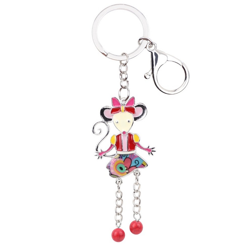 Bonsny Emajl Legura Miš Privjesak za ključeve Privjesci Prsten Torba Auto Privjesak Privjesci Novost Životinjski nakit Pokloni za žene Djevojke Veleprodaja